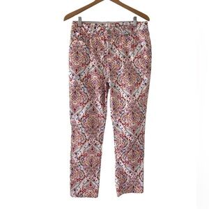 Chico’s 8 petite paisley ankle pants slim leg colorful purple orange blue
